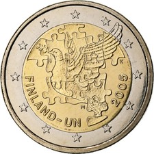 [#1270665] Finnland, 60th Anniversary of the UN, 2 Euro, 2005, Vantaa, UNZ+, Bi-