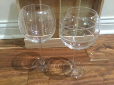 Mikasa  Cheer baloon glasses lot of two 9''X3'' vertical, swirl lines