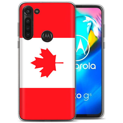 TalkingCase Slim Case for Motorola Moto G8 Power, Flag Canada Print,USA