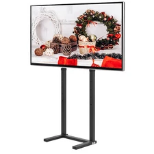 Black White Floor TV Stand Mount Free Standing Height Adjustable for 32-100Inch