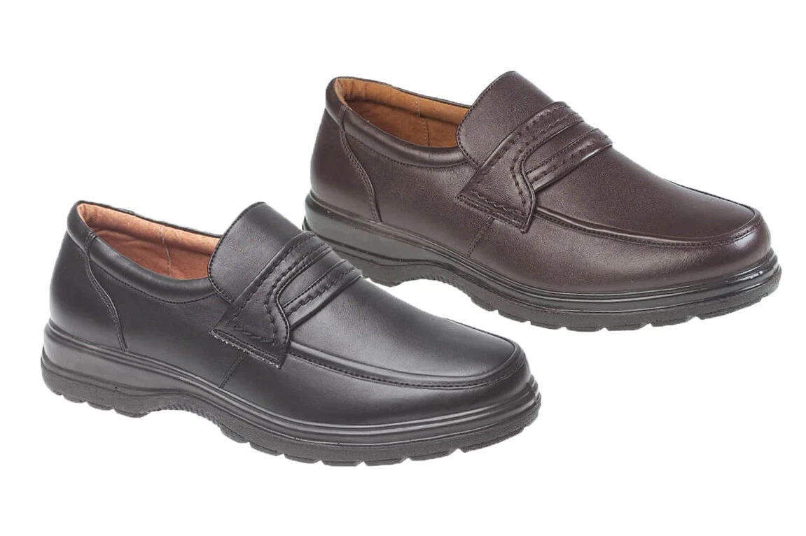 Men Casual Formal Lightweight Flat Comfortable Slip On Shoes Loafers Black Brown