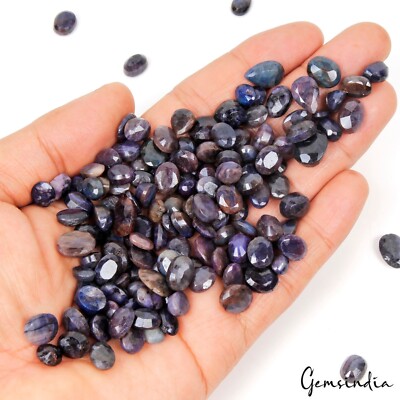 500 Ct Natural Blue Sapphire Mix Cut 6-13mm Loose Gemstone Lot 147Pc For Jewelry