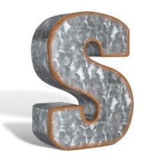 CraftyCrocodile 7" Galvanized Metal Letters for Wall Decor - 3D Letter S for ...