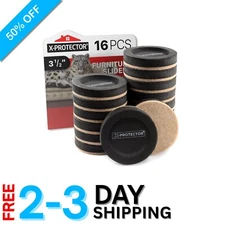 Heavy-Duty 16 PCS Felt Furniture Sliders - 3.5” for Effortless Floor Protection