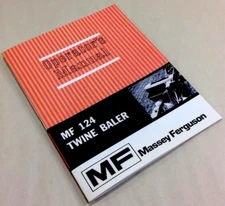 Massey Ferguson Mf 124 Twine Baler Operators Owners Manual Square Hay Operation