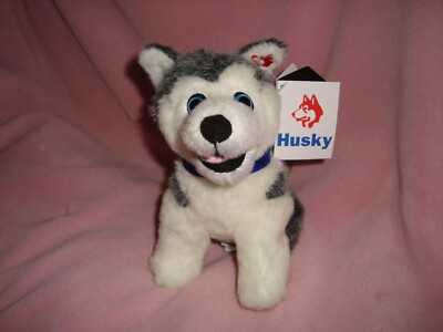 2021 Stuffed Animal House Husky Dog Plush & Beans 7'' tall Husky Energy Gas