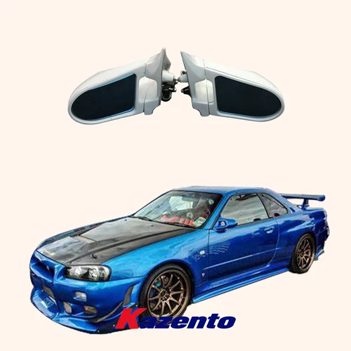 Side Door Aero Mirror Fiberglass Unpaint For Nissan Skyline R34 (GTR RHD only)