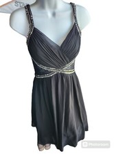 Little Mistress Black Embellished Party Fit & Flare Dress US Size 6