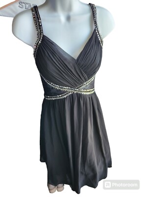 Little Mistress Black Embellished Party Fit & Flare Dress US Size 6 | eBay