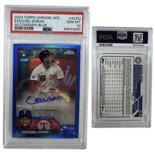 2023 Ezequiel Duran Topps Chrome Update Auto Blue /150 #ACED PSA GEM MT 10