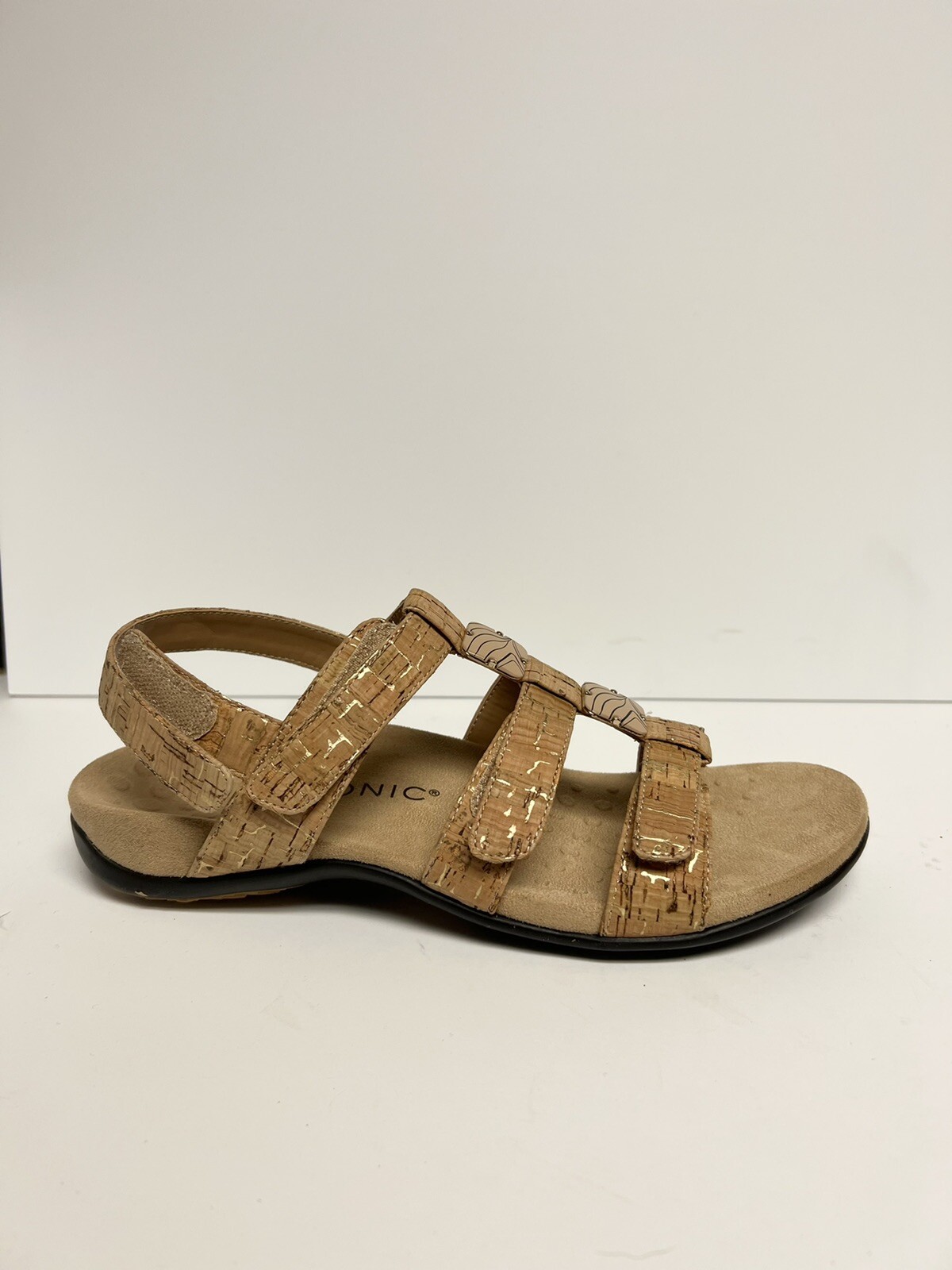 vionic gold cork sandals