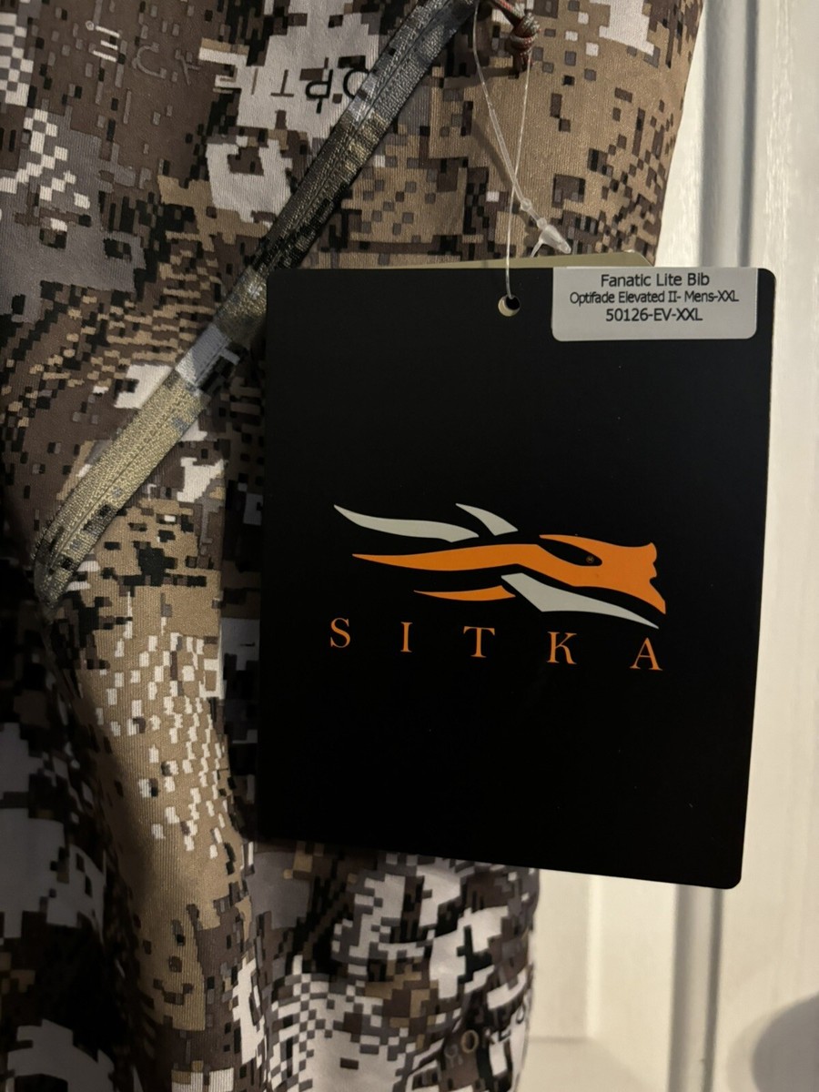 Sitka Fanatic Lite Bib Optifade Elevated II Men's Size XXL New