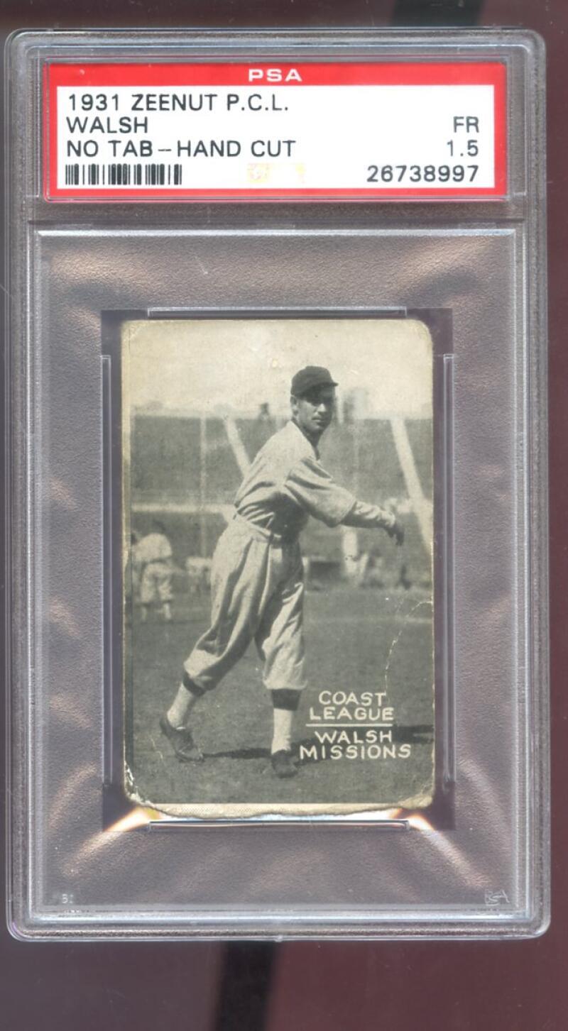 1931 Zeenut Augie Walsh PSA Graded Baseball Card Pacific Coast League
