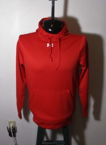 Men's UNDER ARMOUR Red Drawstring Hooded Sweatshirt Size SM/P NWOT - Afbeelding 1 van 6