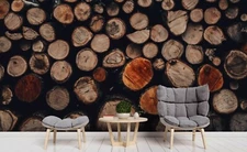 3D Wood Texture Plant Self-adhesive Removable Wallpaper Murals Wall