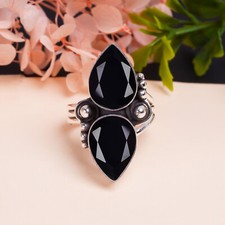 Black Onyx Gemstone 925 Sterling Silver Ring Oxidize Jewelry Gift For All Friend