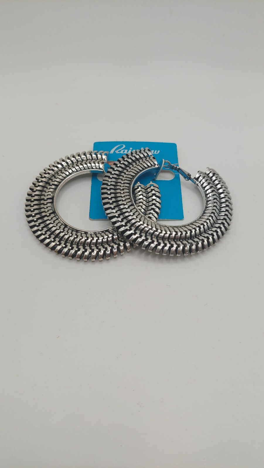 Colorful Rainbow Rope Braided Hoop Earrings in Silvertone Jewelry Fashion-image