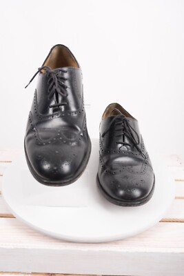 Cole Haan Mens Black Leather Wingtip Oxford Brogue Dress Shoes Made in USA 10 Men main image 4