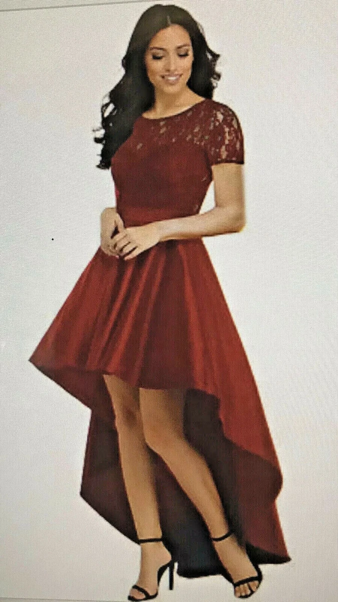 Cap sleeve high low clearance dress