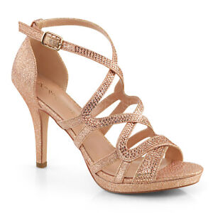 Rose Gold Glitter Formal Heels 