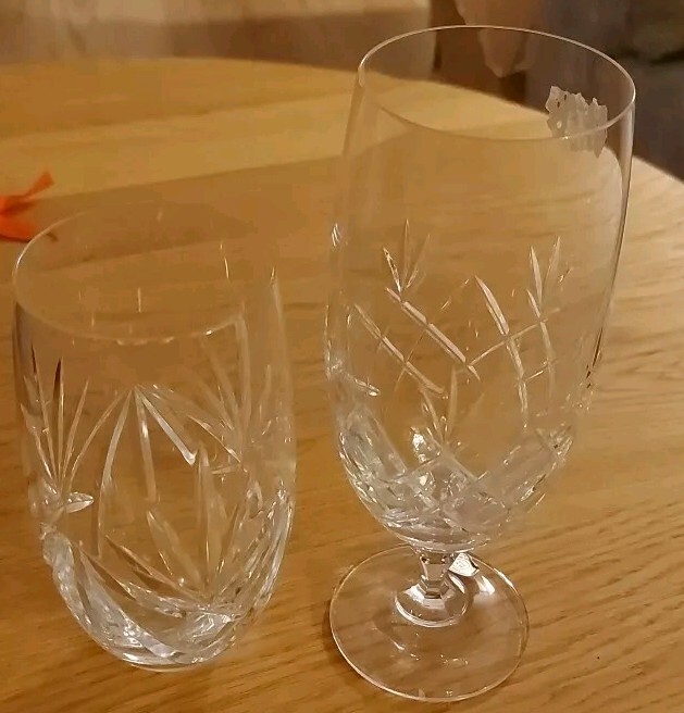 Zwei edle Bierkelche. Bleikristall. Vintage