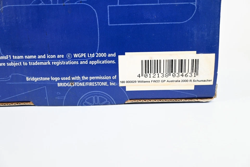 Minichamps 1/18 Williams FW22 Ralf Schumacher 2000 GP Australia F1 Diecast Model - Image 4 of 4