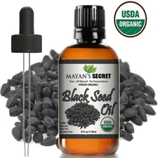 Mayan's Secret - Black Seed Oil Organic Cold Pressed 4oz for Hair Growth, Skin
