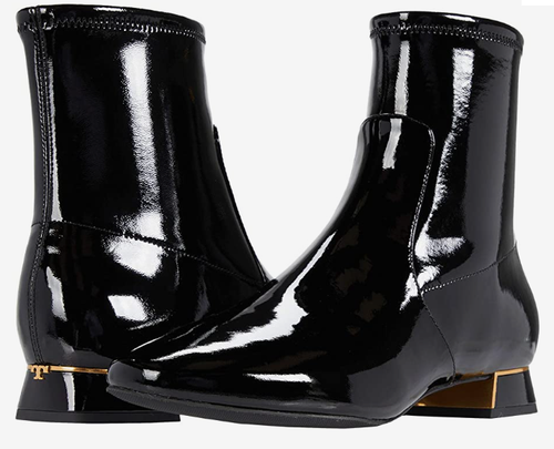 Tory Burch 20 mm Gigi Stretch Booties Ankle Boots Black Patent Leather Size  8.5 | eBay