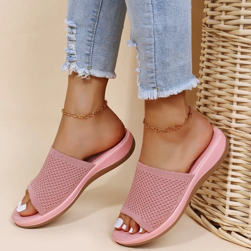 Womens Flats Ladies Slip On Fashion Slides Mules Sliders Summer Beach Sandals Sz - Picture 12 of 36