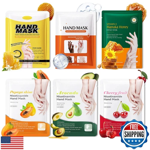 WENJLYJ 6 Pairs Hand Mask for Dry Cracked Hands,Nourishing Moisturizing Glove
