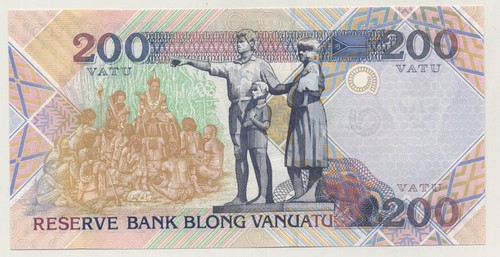 Billete de banco Vanuatu 200 Vatu ND 1995 selección 8.b sin circular - Imagen 2 de 2