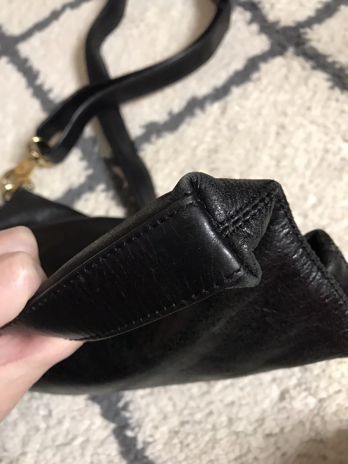 Tory Burch Dena Black Leather Foldover Convertible Crossbody Shoulder