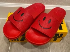 New Chinatown Market CTM Smiley Slides Sandal Red Black Men's US 10 CTMS-250032