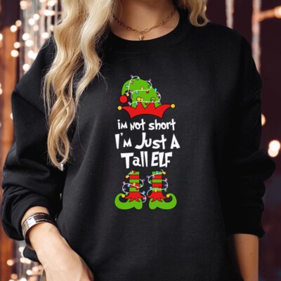 SWEATSHIRT (5000) I'm Not Short I'm Just A Tall Elfengröße Weihnachtspullover