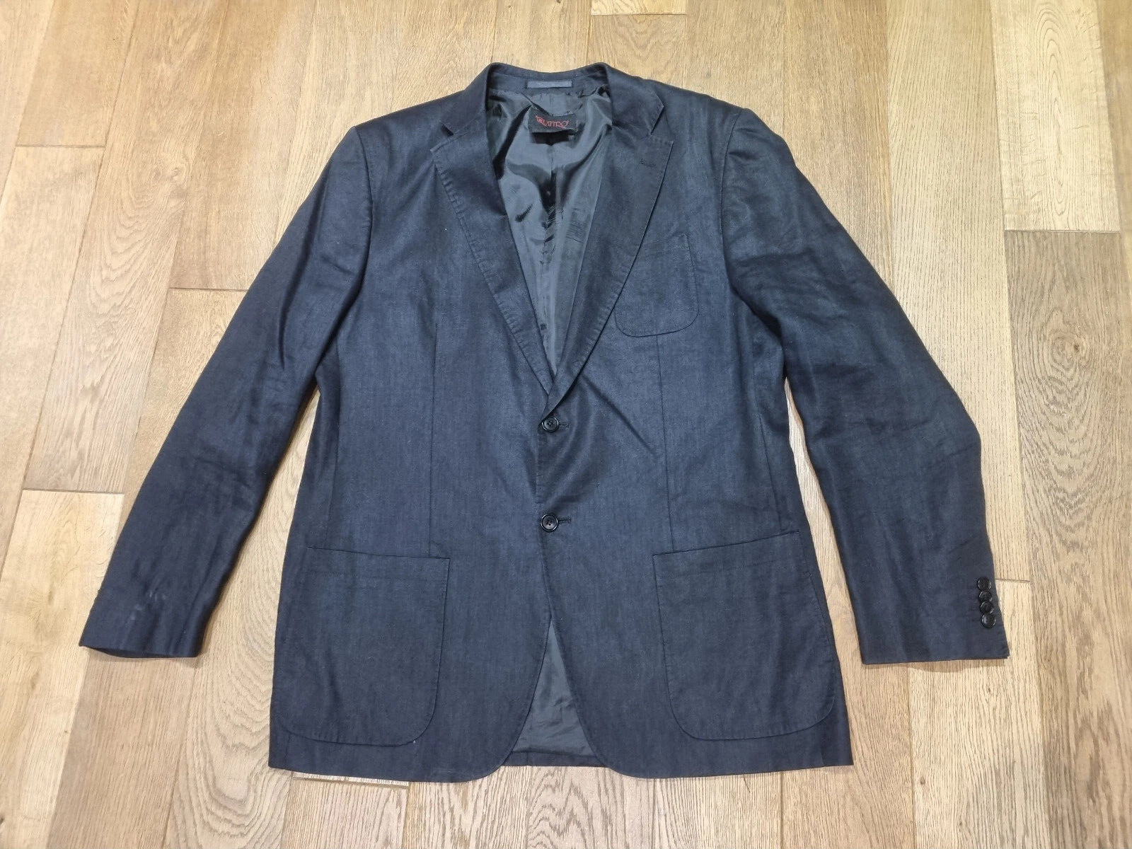 Quattro Men's Smart Casual Navy Linen Blazer pit/pit 60cm