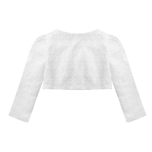 Baby Girls Long Sleeve Satin Bolero Jacket Shrug Communion Church Dress Cover Up - Picture 91 of 125