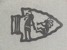 Kokopelli's in Arrow Head Wood Southwestern Wall Art Decor