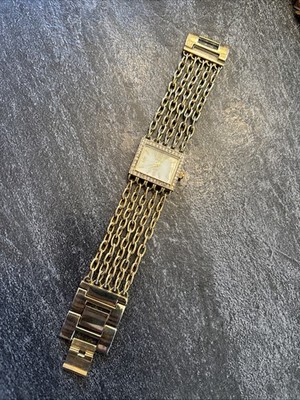 GENEVA ELITE  Watch Womens Gold Tone Chain Metal 8  Unique Beautiful LOC L