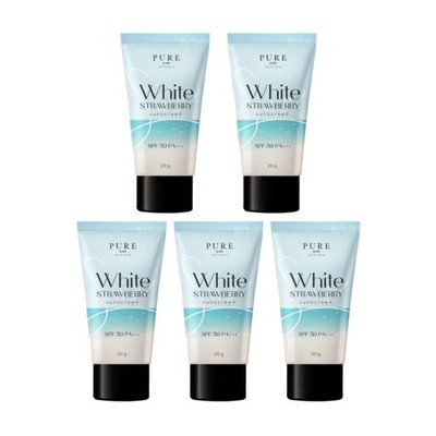 5x PURE White Strawberry Sunscreen Cream SPF50 PA+++ Brightening Tone Up 20 g