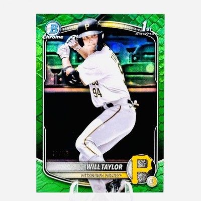 WILL TAYLOR 1ST Bowman Chrome 2025 Bowman Green Reptilian Refractor /99 #BCP-179