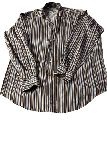 Thomas Dean Men's XL Long Sleeve Striped Shirt Thomas Dean 100% Cotton