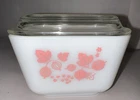 Pink Gooseberry PYREX 501 Fridgie **Lid Has Corner Chip Refrigerator Dish