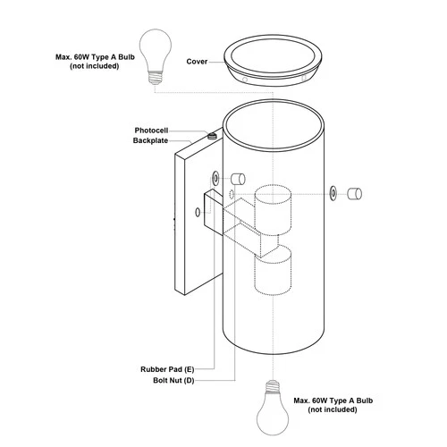 Vaxcel Lighting T0653 Chiasso 2 Light 14" Tall Outdoor Wall - Black - Picture 2 of 12