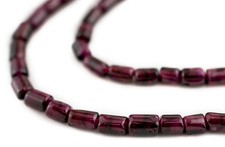 Cylindrical Garnet Beads 6x4mm Purple Cylinder Gemstone 16 Inch Strand