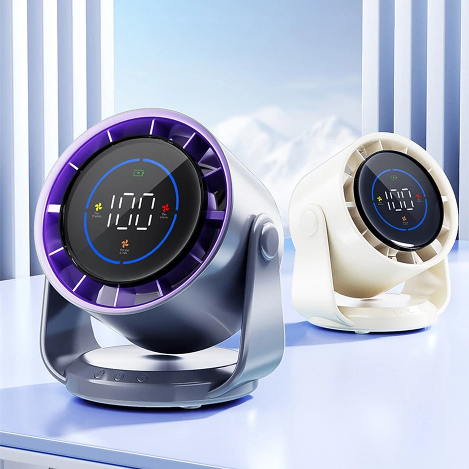 Portable Mini Fan With Silent Built-in 4000 Mah Polymer Battery - image 3 of 4