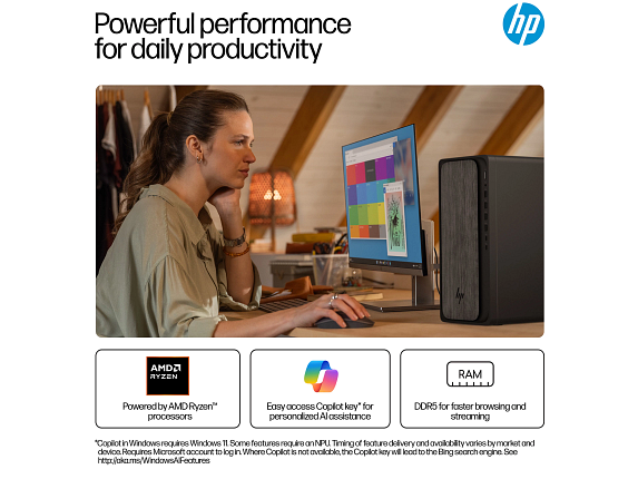 HP OmniDesk Desktop AMD Ryzen 7, 16 GB;1 TB SSD Windows 11 Home