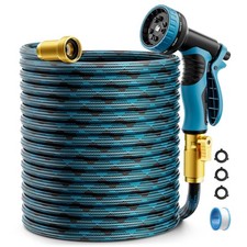 Garden Hose, Non-Expandable Water Hose 100ft, Flexible, Kink  100FT, Blue