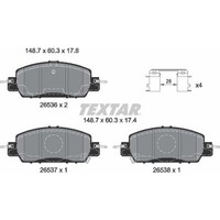 Textar 2653601 Bremsbelagsatz FüR Honda E Civic XI ZC7 FL