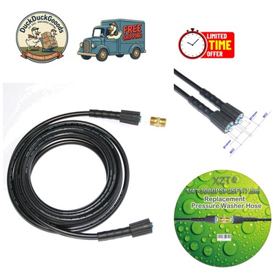 #ad 3000PSI Heavy Duty 25FT Pressure Washer Hose Superior Strength with Adapter $26.57