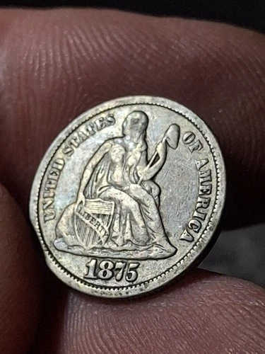 1875 P Seated Liberty Dime Silver U.S. Coin